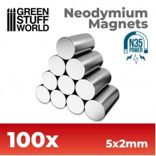 Magneti Neodimio 5x2mm - 100 unità (N35)